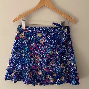 Forever21 faux wrap floral skirt